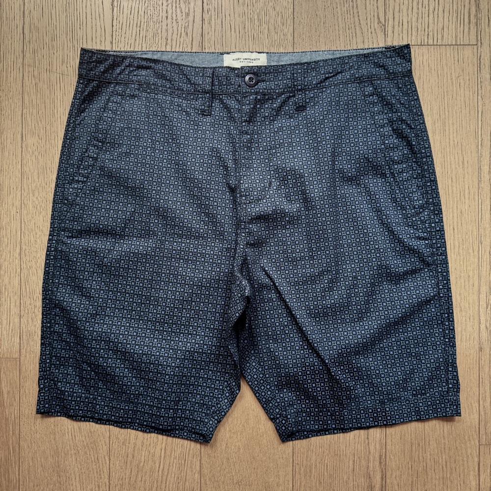Men’s Navy Printed Stretch Twill Short NWOT Size 34